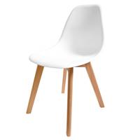 The Boy chaise scandinave d'artiste blanche et dessin noir