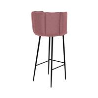Lisboa chaise de bar en velours rose H75