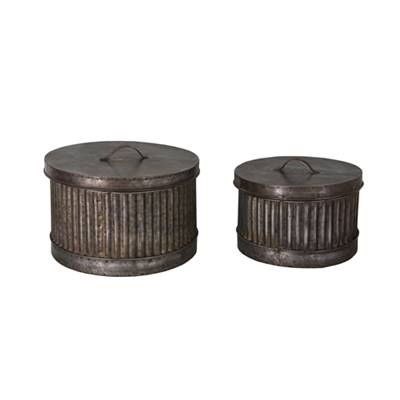 Set 2 boîtes zinc