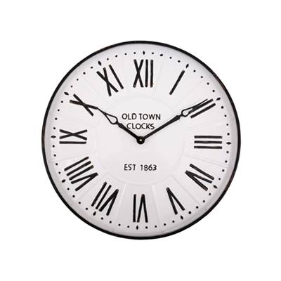 Pendule émaillée blanche Ø 60 cm