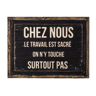 Plaque bois "Chez nous"