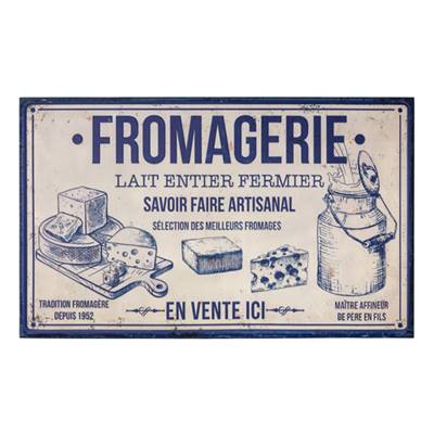 Panneau publicitaire métal Fromagerie 123 x 74 cm