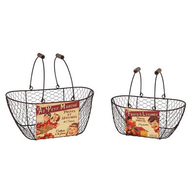 Set de 2 paniers "Le marché"