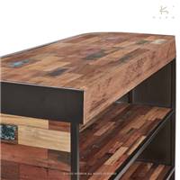 Nautical bar central angle gauche bois de bateau recyclé L164cm
