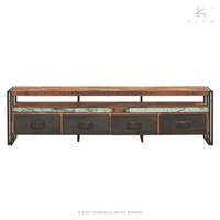 Nautical meuble TV en bois de bateau recycl 4 tiroirs