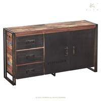 Nautical buffet bois de bateau recyclé 3 tiroirs 2 portes