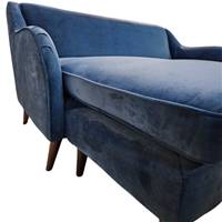 HELENA angle modulable velours bleu canard