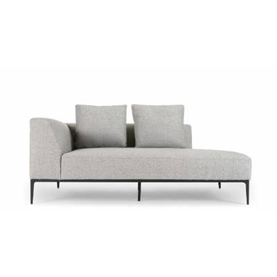 Carlo méridienne droite en tissu gris