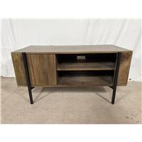 Morland meuble TV compact bois de manguier et noir