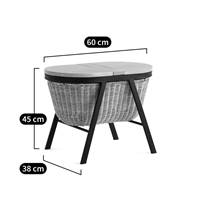 Tibe tabouret coffre acacia et métal