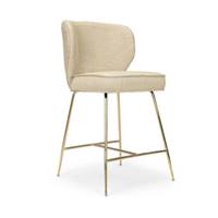 Valo tabouret de bar beige sable et métal doré