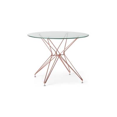 Belden table ronde verre et cuivre