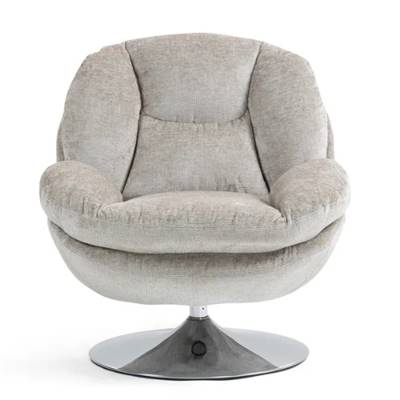 Topi fauteuil pivotant tissu texturé taupe gris