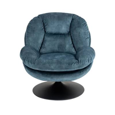 Topi fauteuil pivotant velours bleu gris