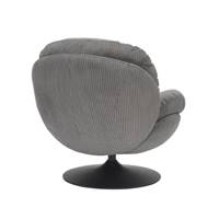 Topi fauteuil pivotant velours côtelé gris