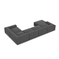 Stacele canapé panoramique angle gauche tissu texturé gris anthracite