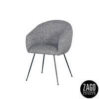 Vadim fauteuil en tissu gris foncé tweedé