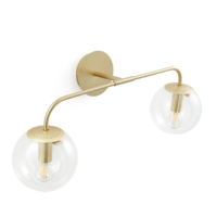 Manisa applique double laiton et verre transparent