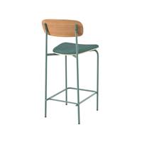 Helda chaise ilot central en tissu bleu canard H65