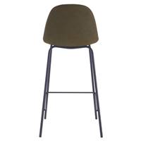 Vladi chaise de bar vintage en cuir synthétique vert kaki H65