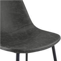 Vladi chaise en cuir synthétique noir