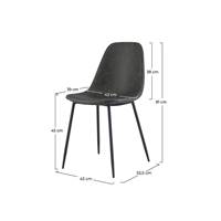 Vladi chaise en cuir synthétique noir