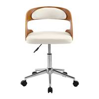 Burr chaise de bureau réglable et pivotante PU blanc
