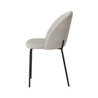 Alice chaise tissu bouclé beige et pieds en métal noir