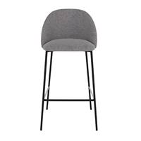 Mathi chaise de bar en tissu chiné gris foncé H66