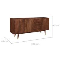 Vidax buffet en bois détails dorés 3 portes 3 tiroirs