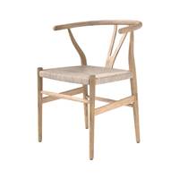 Nestor chaise en bois de teck cannage en corde de papier tressé