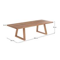 Harris table en bois de teck massif recyclé 10 personnes 260cm