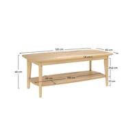 Grude table basse avec étagère en bois clair naturel