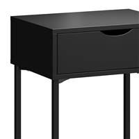 Détroit table de chevet en MDF et métal noir 1 tiroir