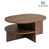 Elias table basse organique ovale en bois de noyer