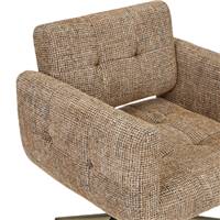 Marius chaise de bureau rotative à roulettes en tissu tweed marron caramel