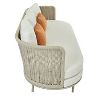 Saona canapé d'extérieur 3 places tissu blanc et métal taupe
