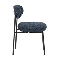 Vanilla chaise en tissu bleu crépuscule et métal noir