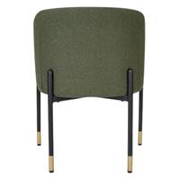Alexia chaise en tissu bouclé vert kaki et détails en laiton