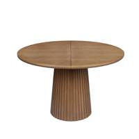 Montana table à manger ronde extensible effet bois de noyer 4-6 personnes