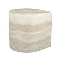 Lanister table d'appoint beige effet travertin H42