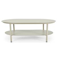 Saona table basse d'extérieur ovale en métal gris clair taupe