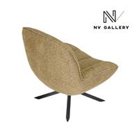 Brunie fauteuil rotatif en tisu tweed jaune miami et métal