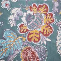 Sunshine parure de lit 220x240 bleu coton imprimé fleuri multicolore 0.16