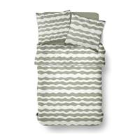 Sunshine parure de lit 220x240 coton imprimé vagues vertes et blanches 17.27