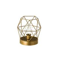 Cage lampe de chevet en métal doré ajouré