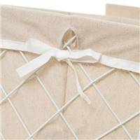 Bohai lot de 3 paniers en métal blanc et tissu sable feuillage