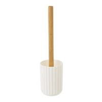 Pritta brosse à toilette ronde en bambou blanche