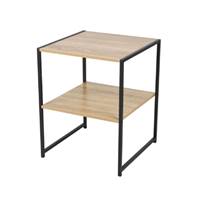 Colorado table de chevet 2 étagères bois et métal noir