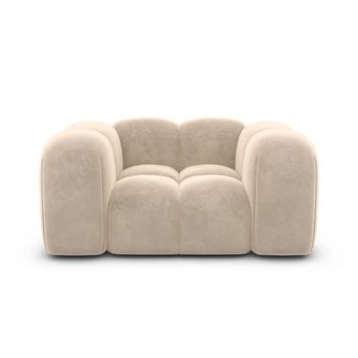 Cotton fauteuil 1 place en velours crème